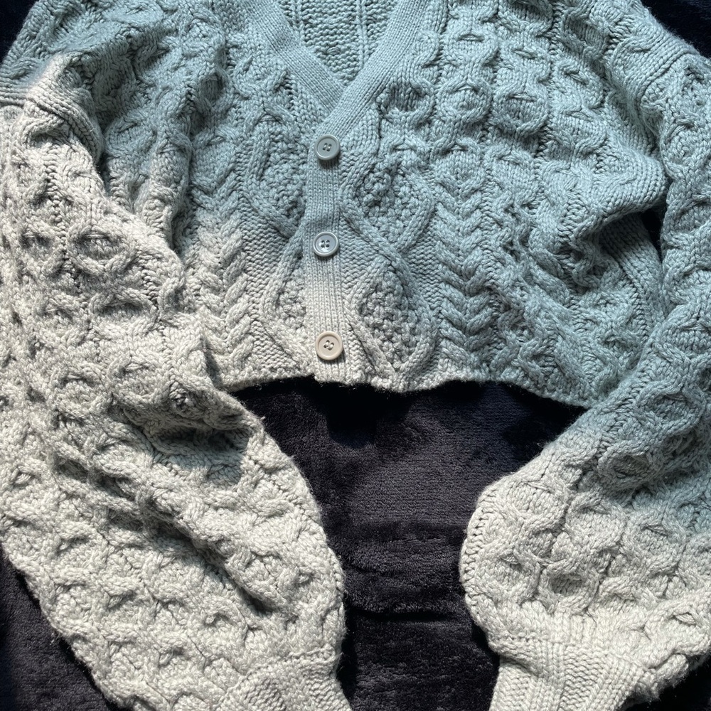 COPY - Fashion Nova Cropped Light Green Cardigan Sweater